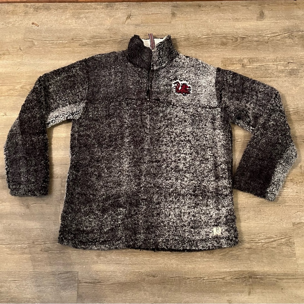Pressbox Faux Fur South Carolina Gamecocks 1/4 Zip Pullover